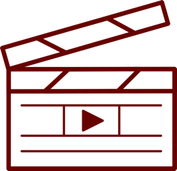 This icon is a film slate.